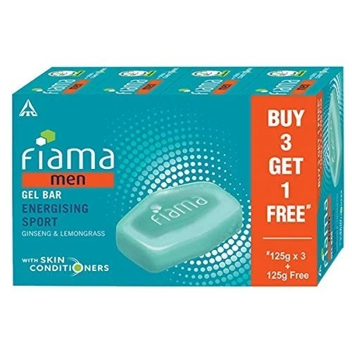 Fiama Men Sport Gel Bar 4x125g Ginseng Lemongrass Moisturizing Soap