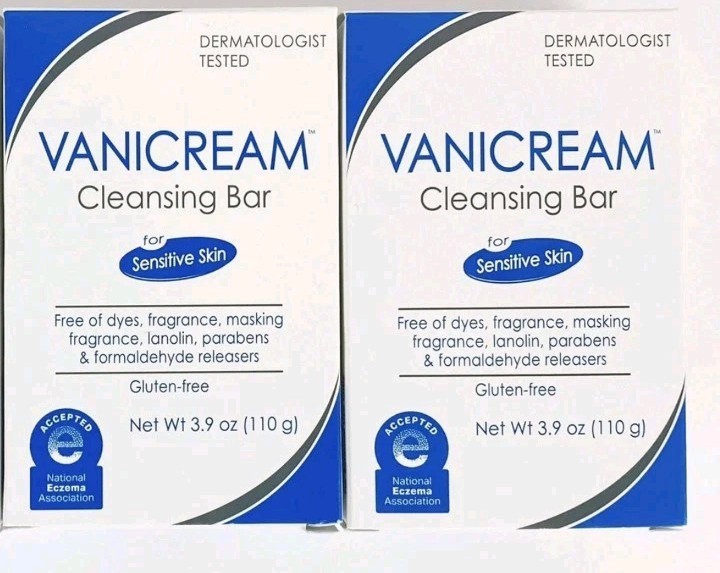 Vanicream Cleansing Bar for Sensitive Skin 2 Pack Eczema Free of Dyes Fragrance