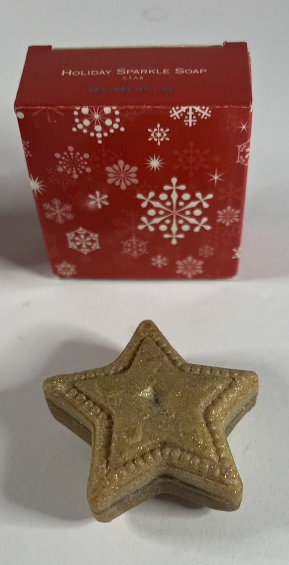 Lot 3 AVON Holiday Sparkle Soap Bars 2 Star & 1 Poinsettia