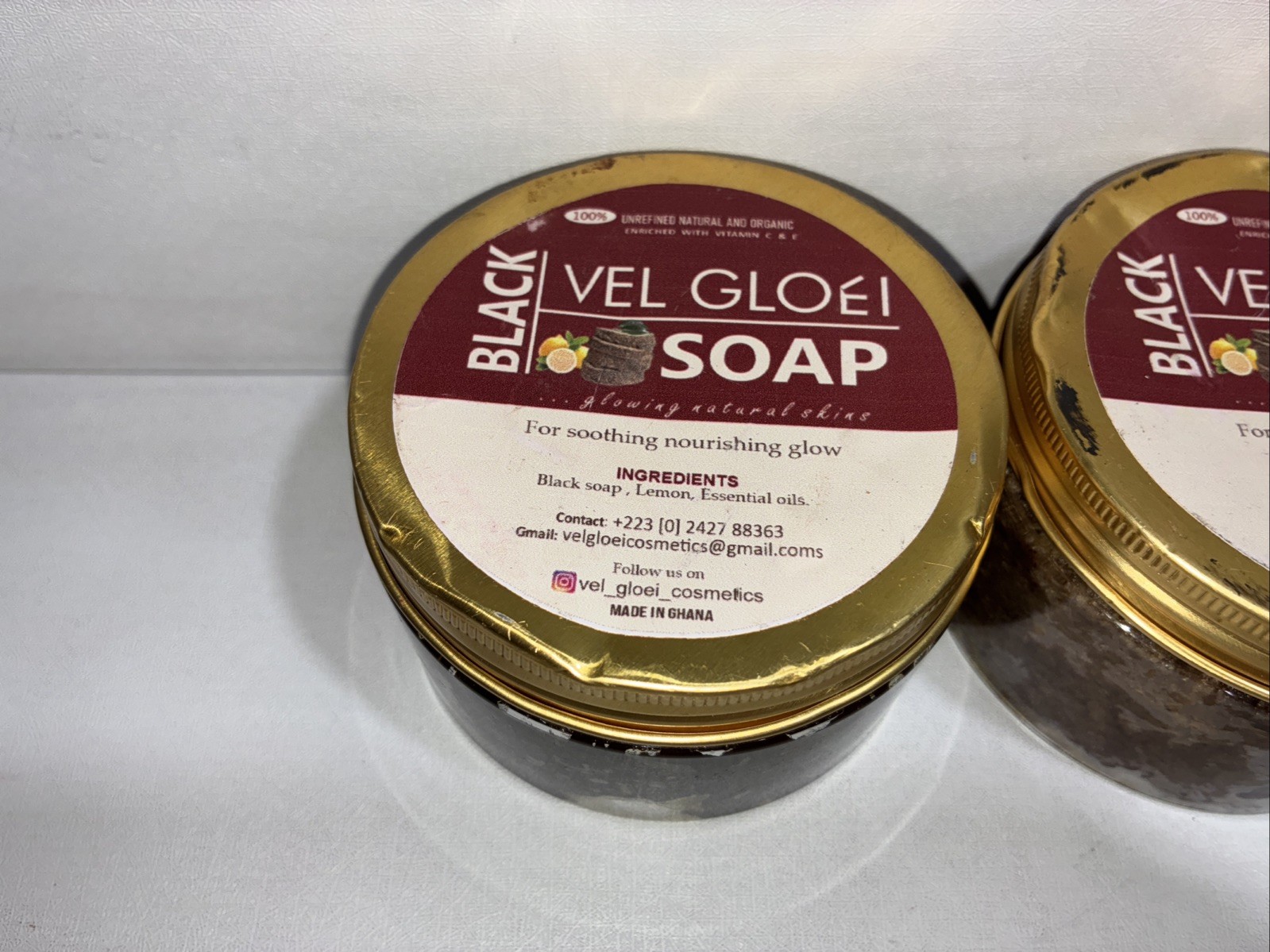 3- New 100% Natural Organic & Unrefined Black Soap W/ Lemon / Damaged Packaging