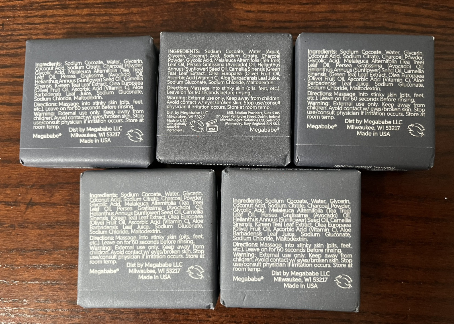 MEGABABE Space Bar Detoxifying Charcoal Underarm Bar Travel Lot 1.3oz/36g SEALED