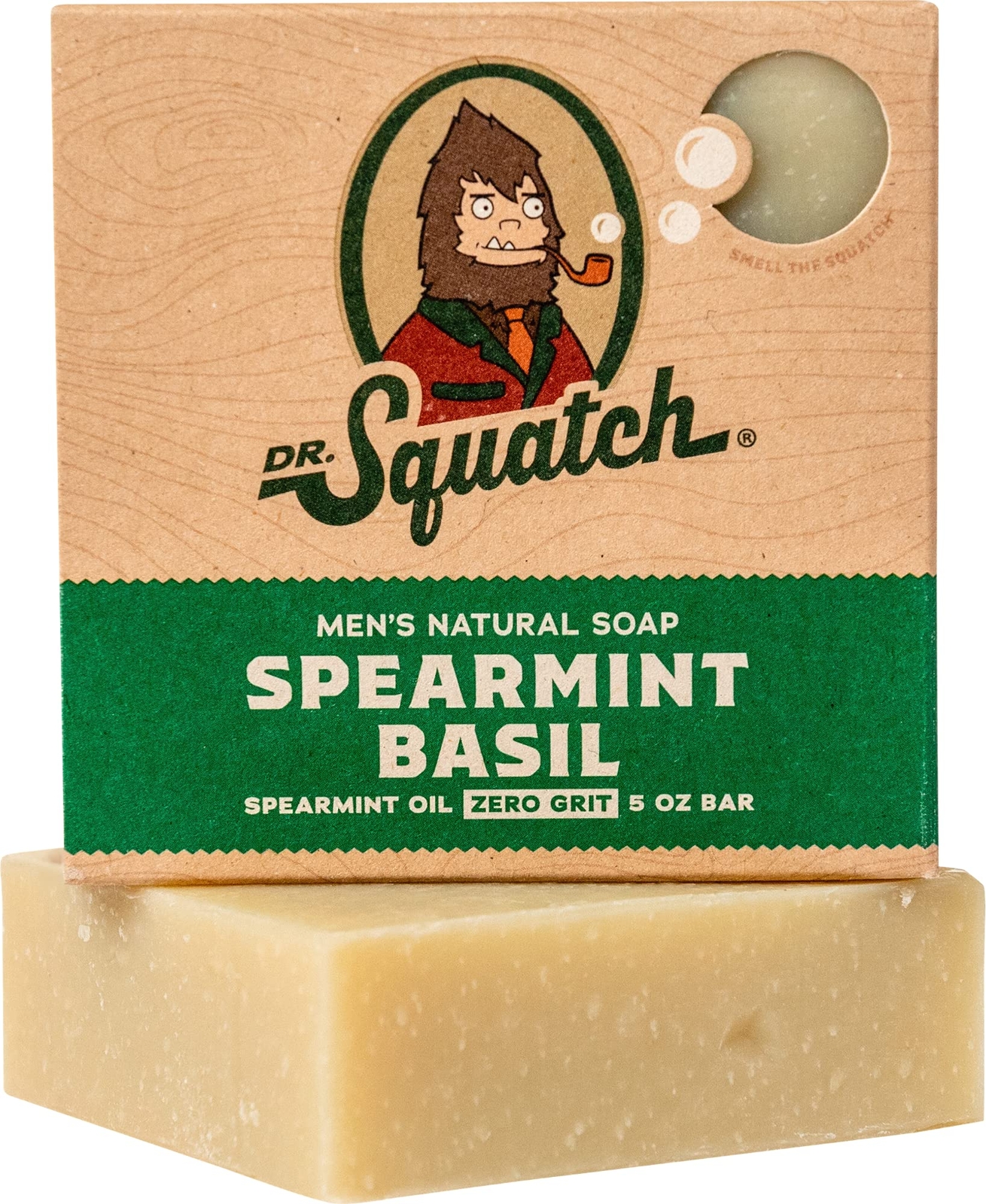 Dr. Squatch All Natural Bar Soap for Men with Zero Grit, Spearmint Basil