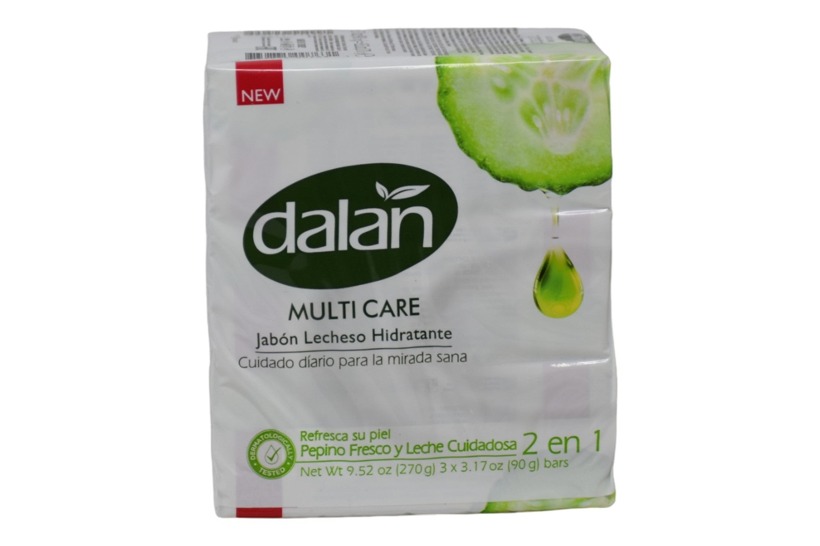 Dalan Multicare Soap Fresh Cucumber & Caring Milk, 3 Bars x 3.17oz Each