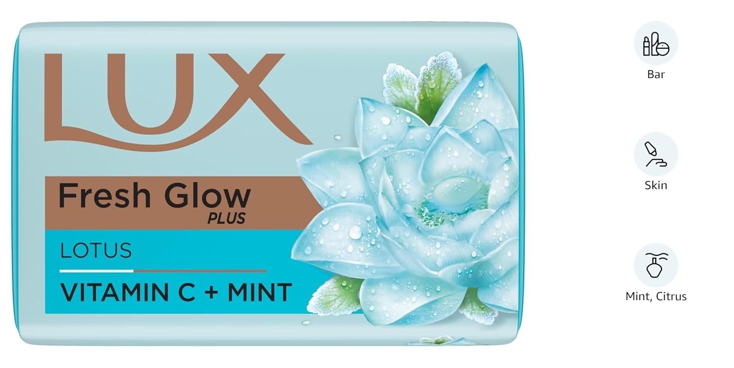 Lux Fresh Splash Cooling Mint & water lily Soap Bar, 3x150g