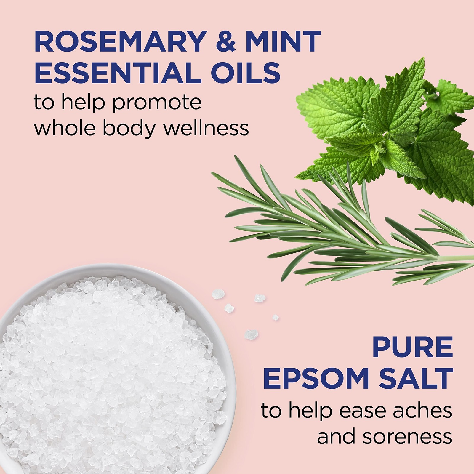 Dr Teal’s Pure Epsom Salt Soak, Wellness Therapy with Rosemary & Mint, 3 lbs …