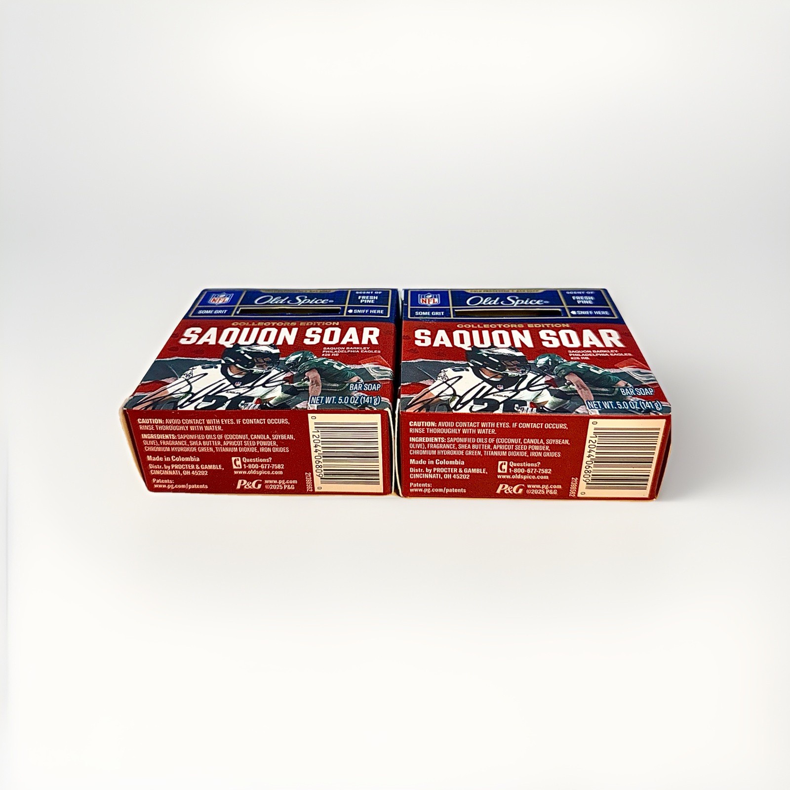 Old Spice Collectors Edition Saquon Soar Fresh Pine Bar Soap 5oz Lot of 2 NEW