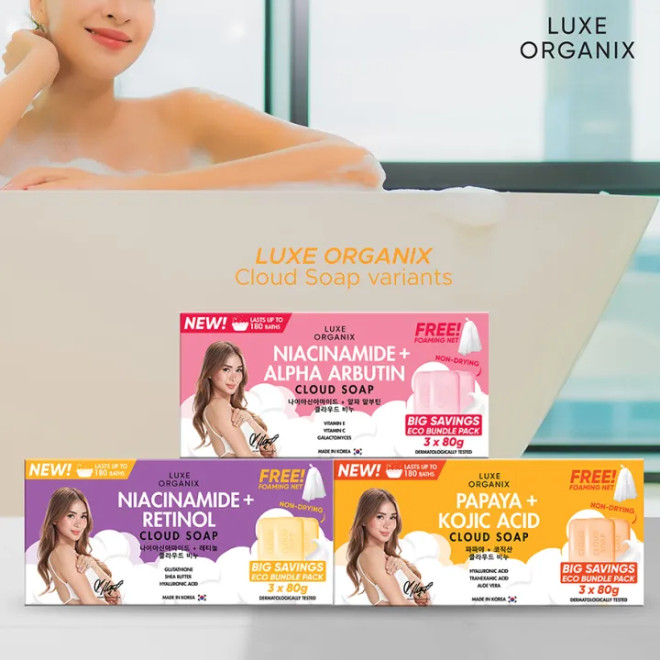Luxe Organix Papaya + Kojic Acid Cloud Soap 3 x 80g