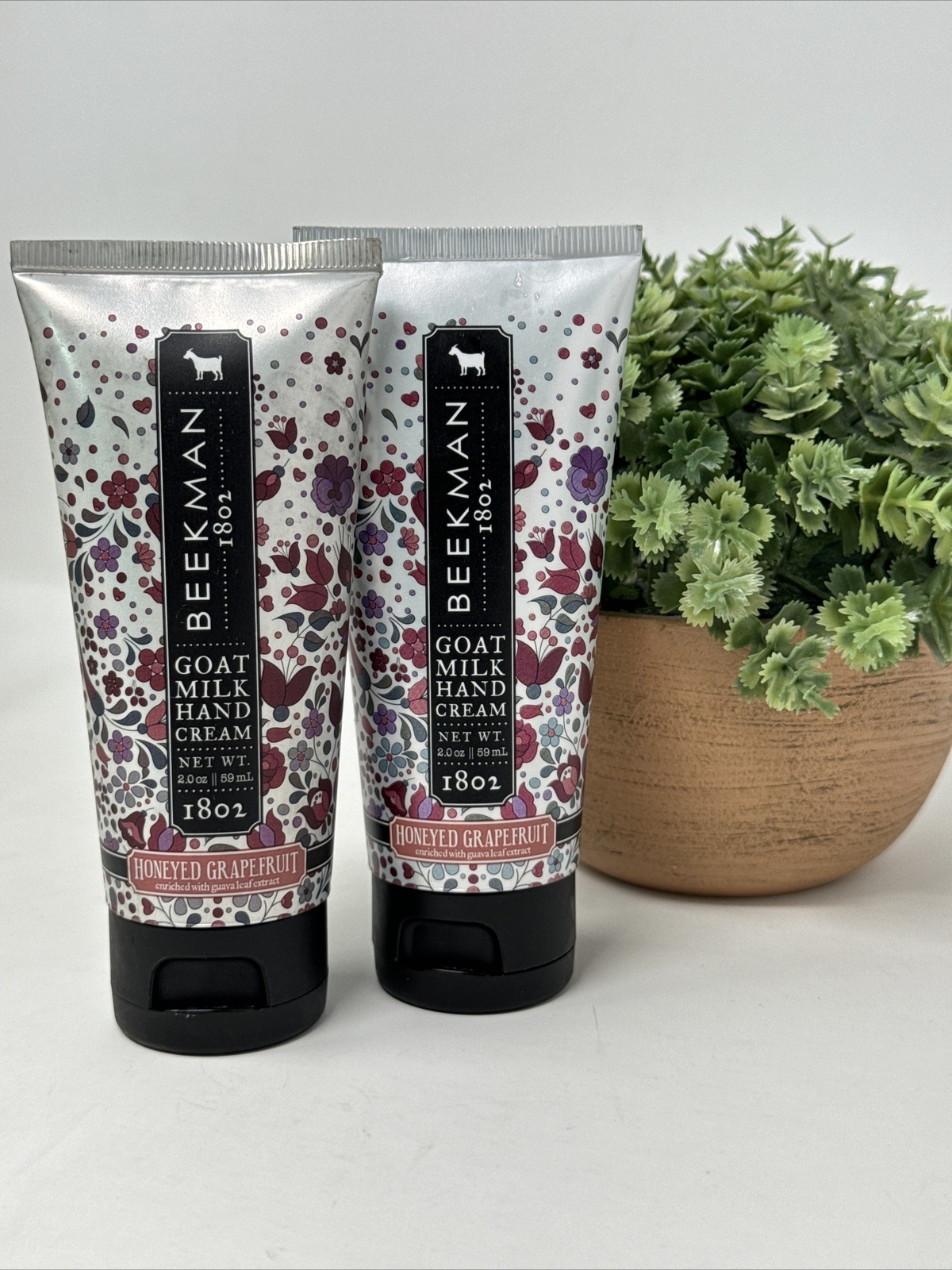 2 SEALED Beekman 1802 Goat Milk Soap Honeyed Grapefruit Hand Cream 2 oz ea