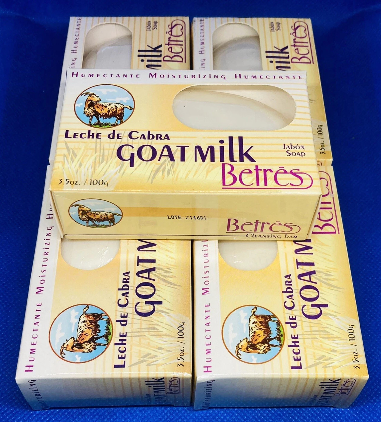 Betres Goat Milk Cleansing Soap Bar 5 PACK Nourishing Moisturizing 3.5 oz each