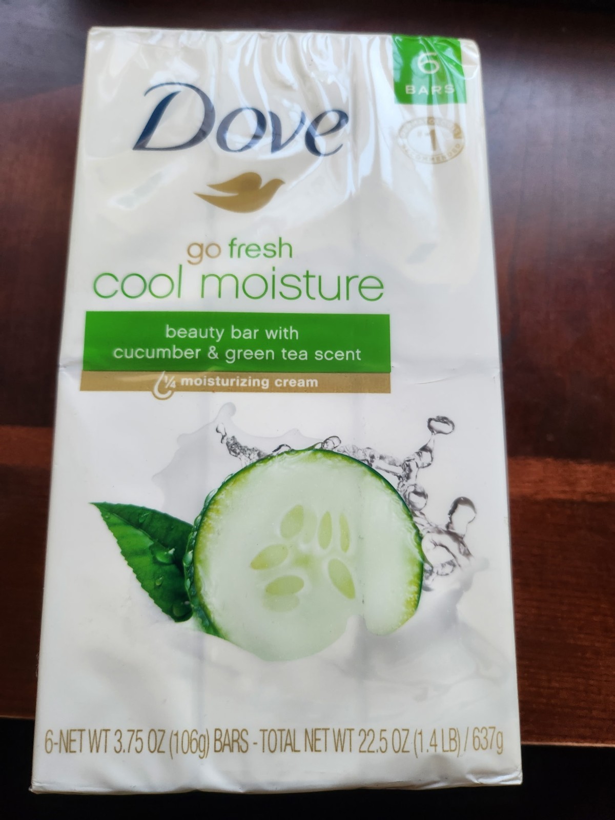 Dove Go Fresh Cool Moisture Beauty Bath Bar Moisturizing Cream 3.75 oz x 6 Bars