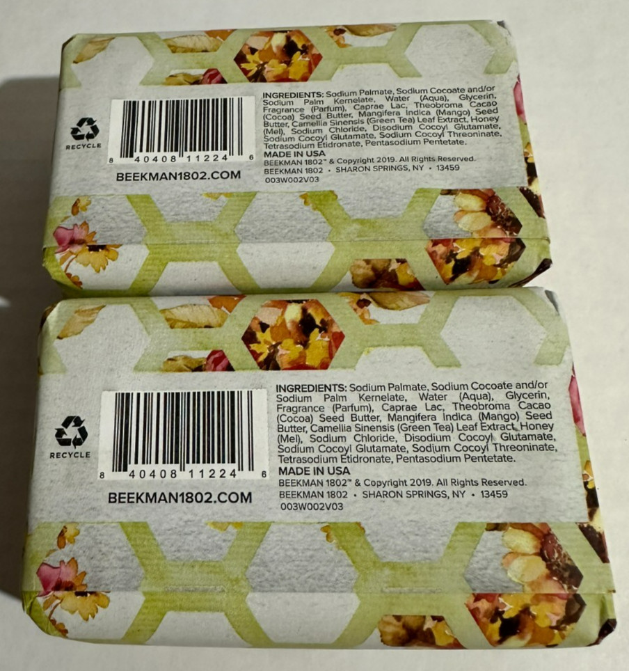 Set of 2 Beekman 1802 Apricot & Honey Tea Goat Milk Soap 9oz/255g