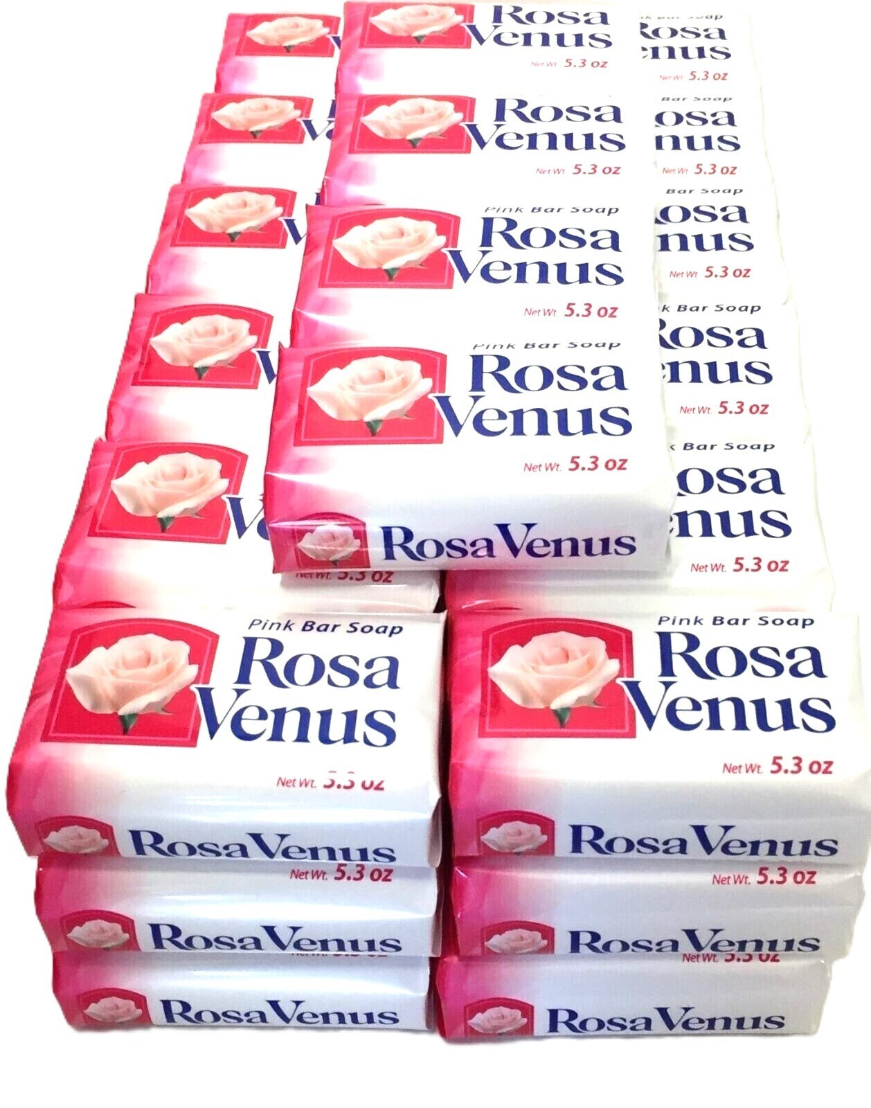 Lot of 28 Rosa Venus Pink Bar Soap (5.3 oz each bar). Free Shipping! White& Pink