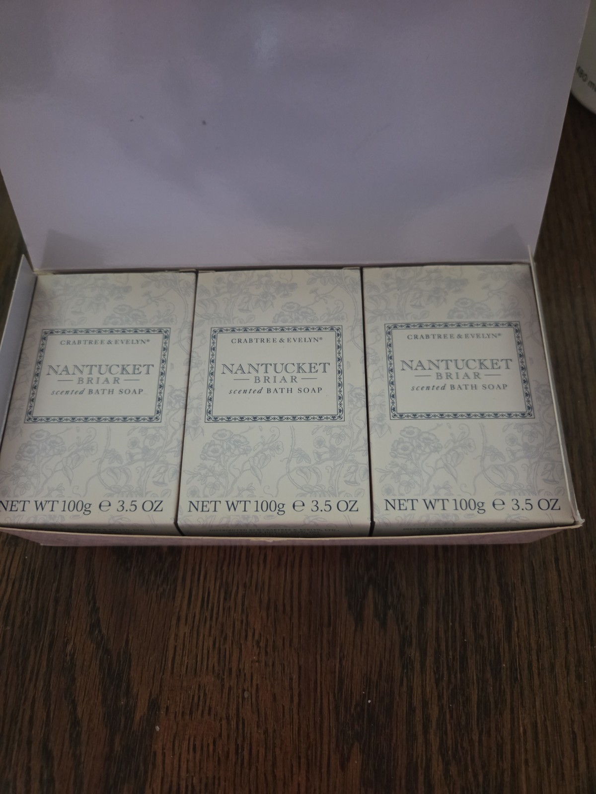Crabtree & Evelyn Nantucket Briar Scented Bath Soap Set of 3 Bars 3.5 oz 100g Ea