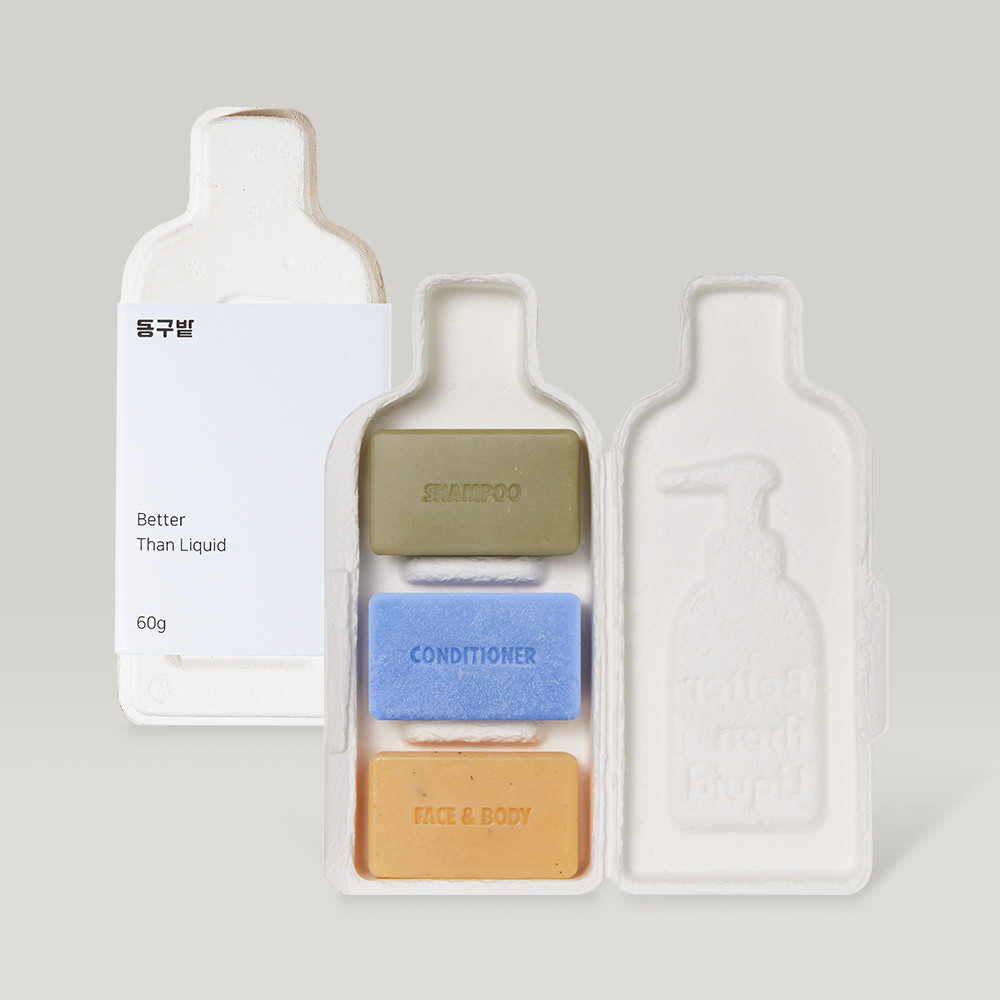 Donggubat Better Than Liquid Travel Kit Soap Shampoo, Conditioner, Face&Body Bar