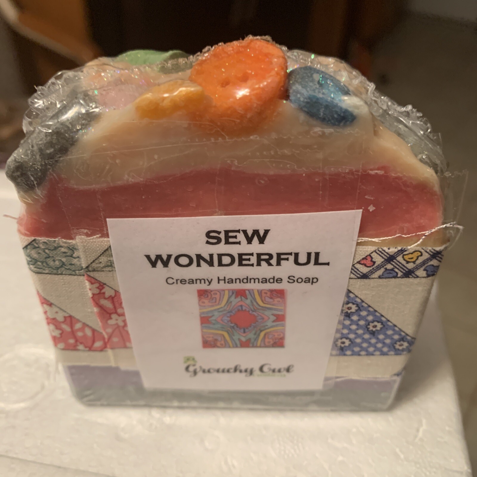 Sew Wonderful Buttons Bottles Scissors Decorated Creamy Handmade Soap Brand New