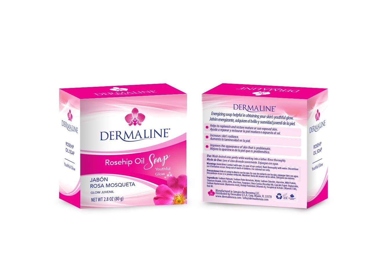 Dermaline Soaps 2.8 oz, Delicate fragrance soaps, Rosehip Oil, Coconut Milk….