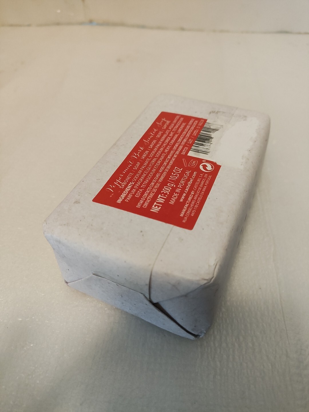 Castelbel PEPPERMINT BARK Scented Soap Bar 10.5oz Stockings SEWN HOLIDAY Wrap