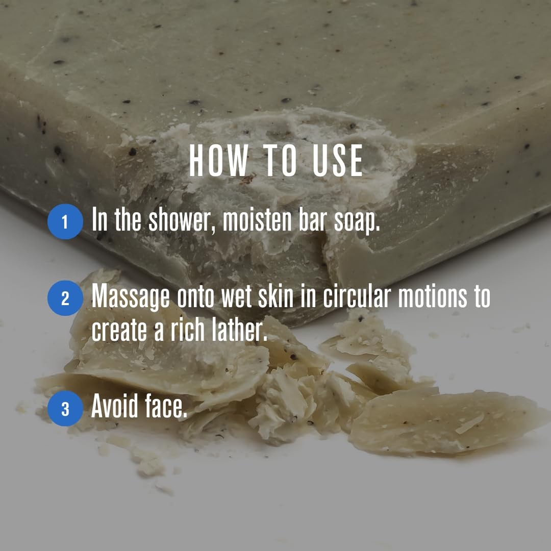 Men’s Exfoliating Body Bar Soap, Deep Cleansing & Moisturizing Formula with C…