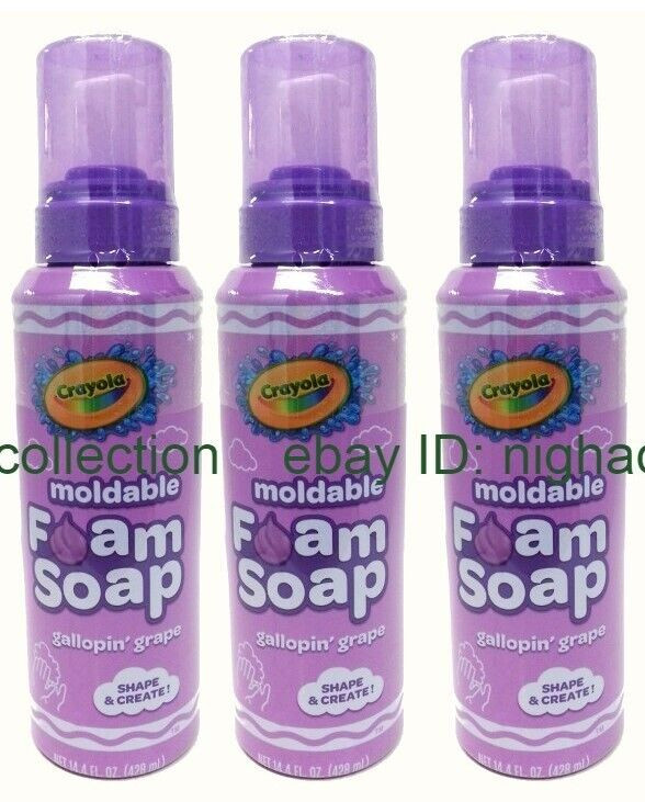 ( Lot 3 ) Crayola Shape & Create Gallopin’ Grape Moldable Foam Soap 14.4 oz