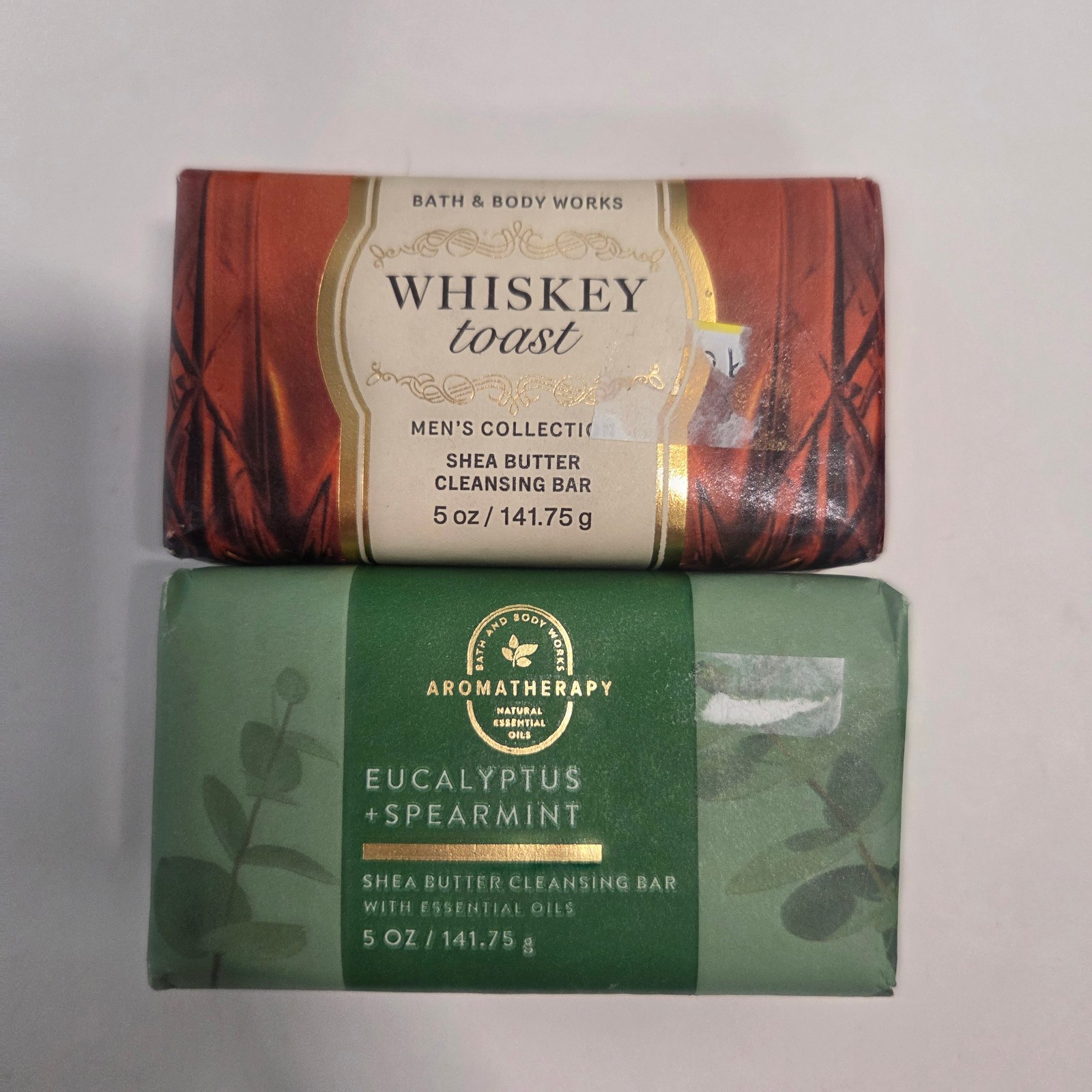 2 Bath and Body Works Shower Bar Soap scented Aromatherapy Eucalptua whiskey
