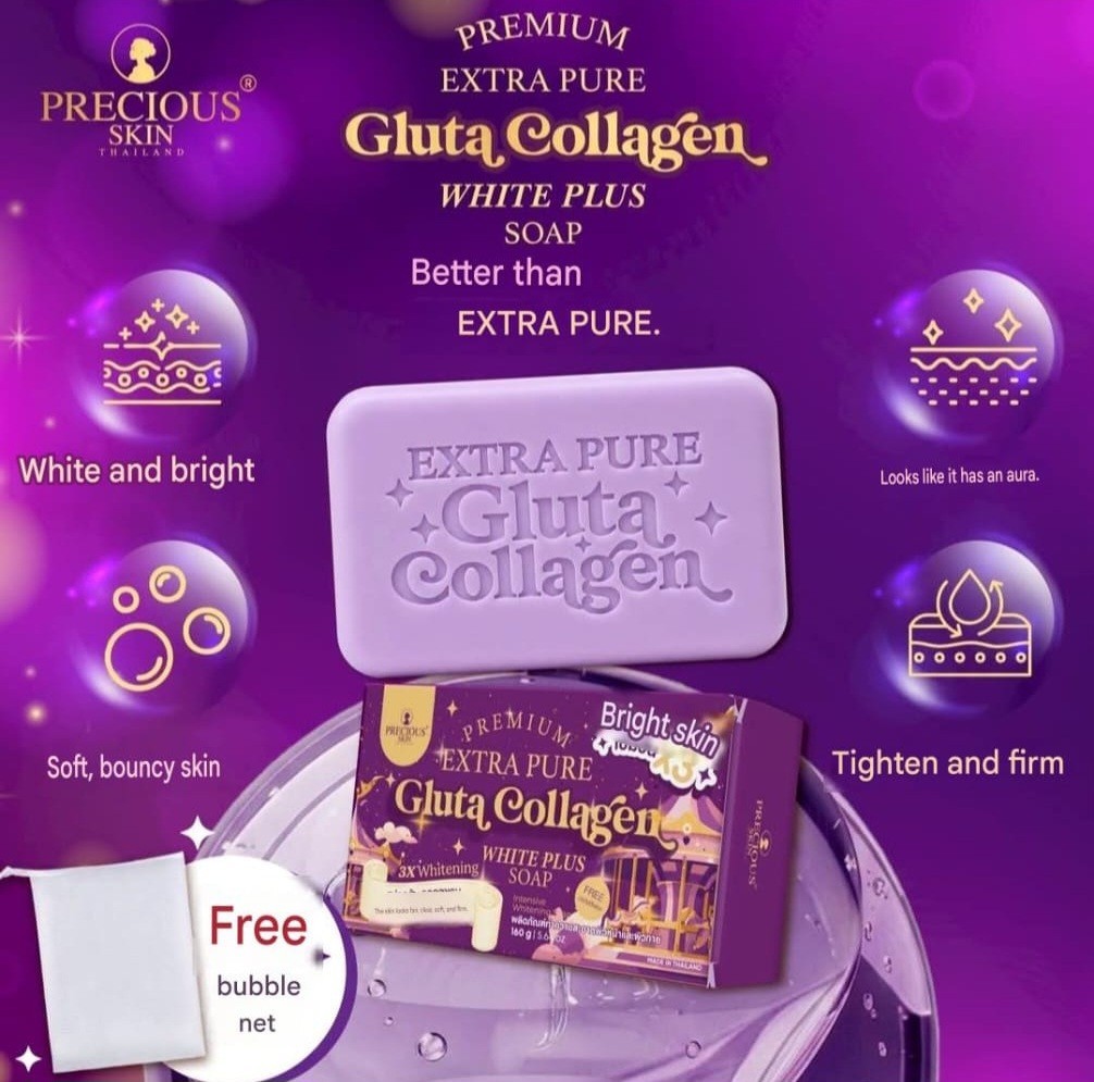 Precious Skin Extra Pure Gluta Collagen White Plus Face&Body Soap 160g👌💯, 1pc