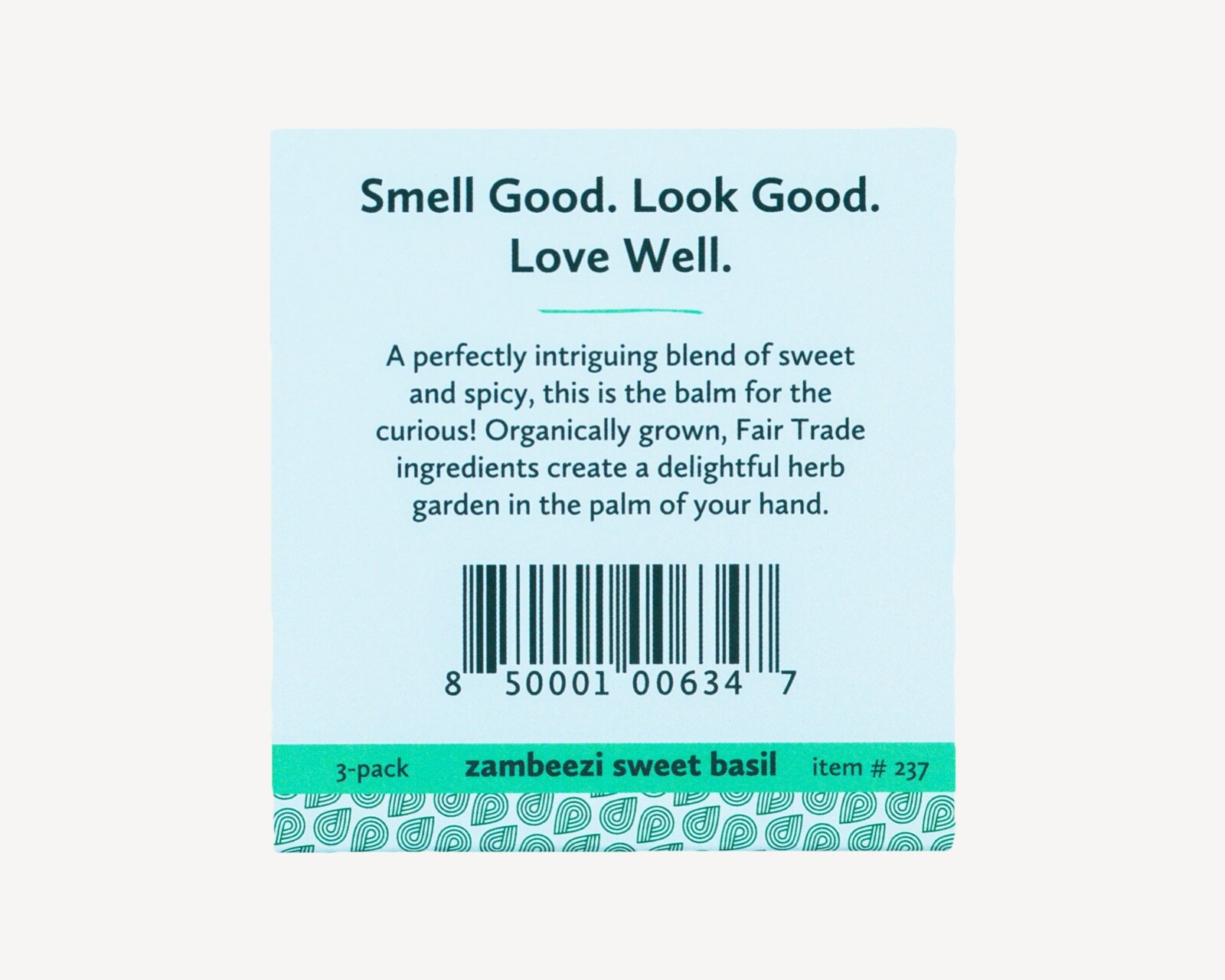 3 pack Zambeezi Organic Fairtrade Beeswax Lip Balm – Zambia, Africa Sweet Basil