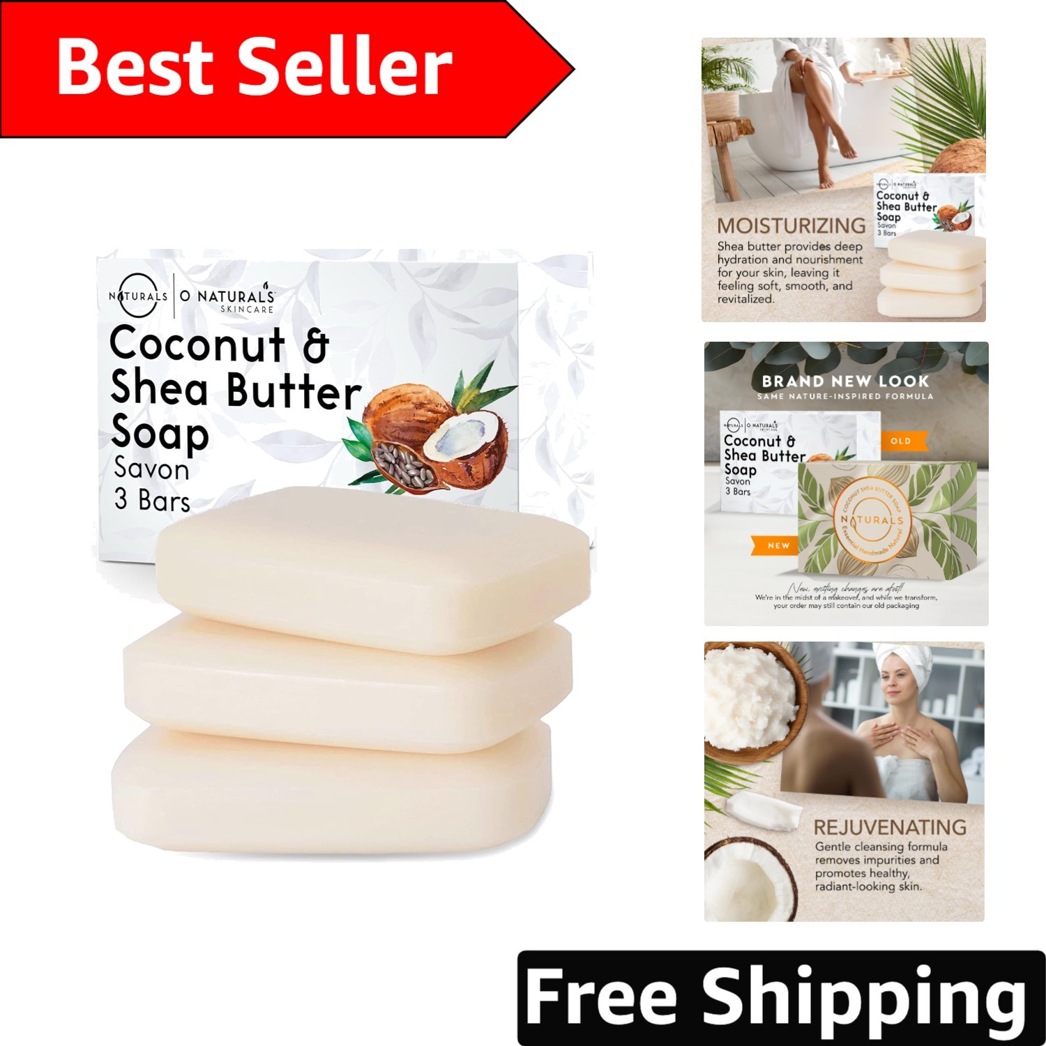 Organic 4oz Soap Bars – 100% , Cold Process Moisturizer – Gift Set