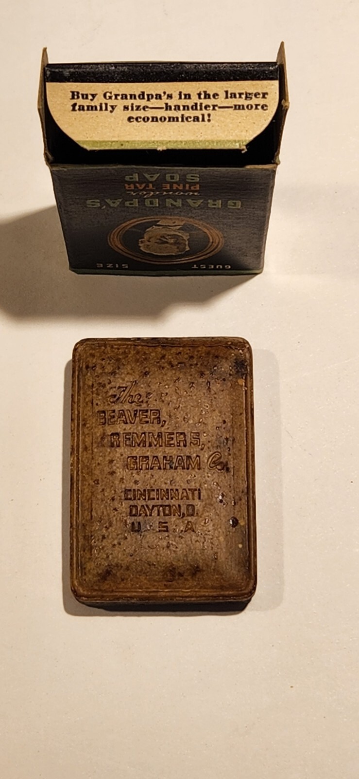 Vtg Grandpa’s Wonder Pine Tar Soap – Rare ” Guest Size ” Original W Box – Look!