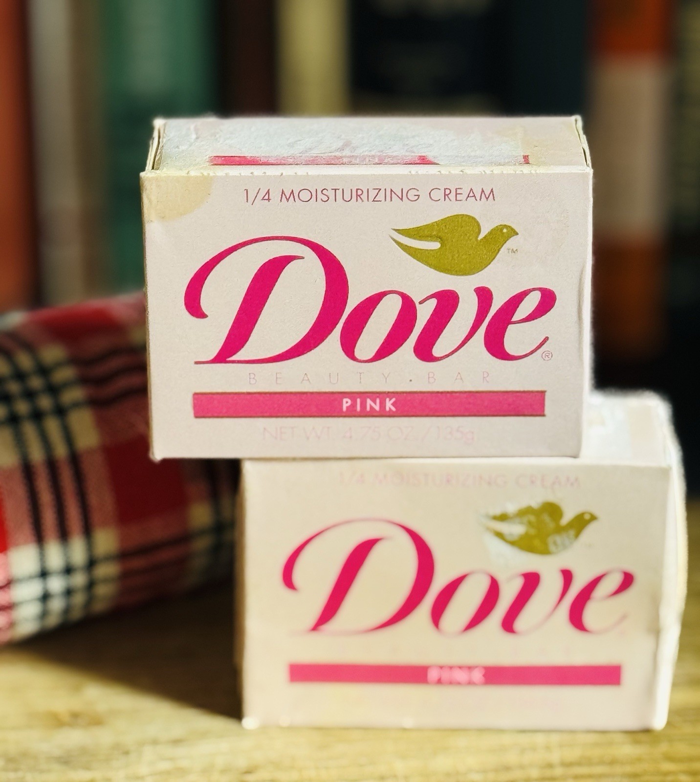 Dove Beauty Bar Soap Pink 1/4 Moisturizing Cream Lot of 2 4.75 oz Sealed