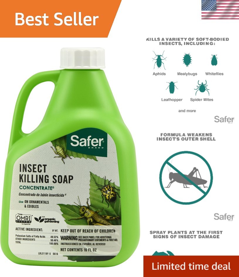 16 oz Organic Insect Killing Soap Concentrate – OMRI Listed Plant Protector