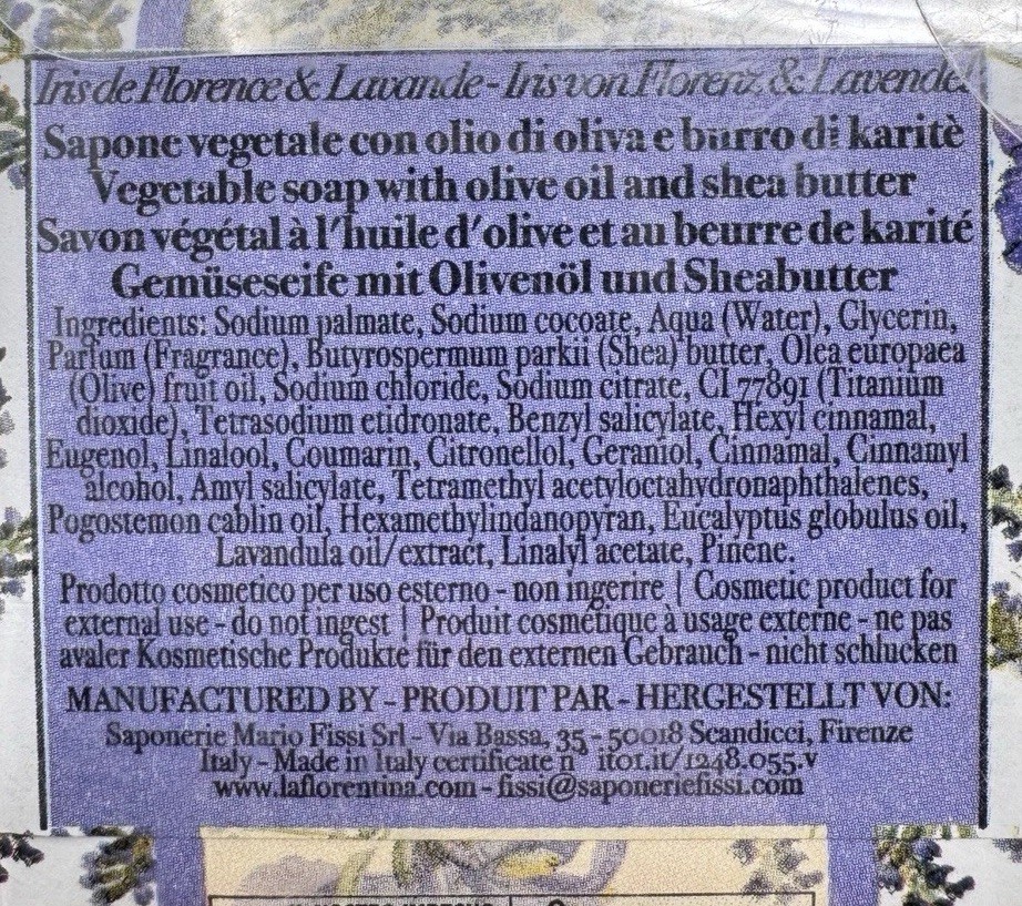 La Florentina Italian Luxury Bar Soap 6 Pack Lavender Citrus Fig Lemon ++ 22.4oz