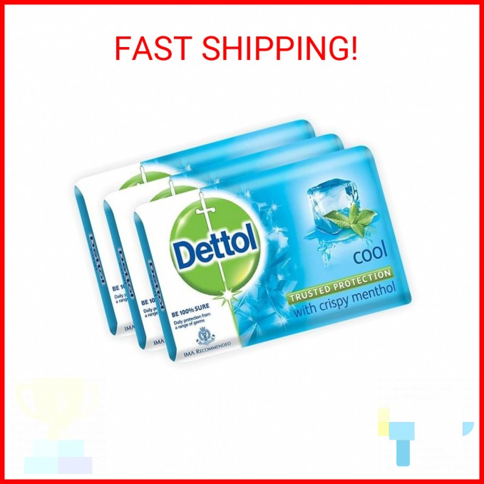 Dettol Cool Bar Soap for Healthy Skin Pack of 3 (3 X 125 g)