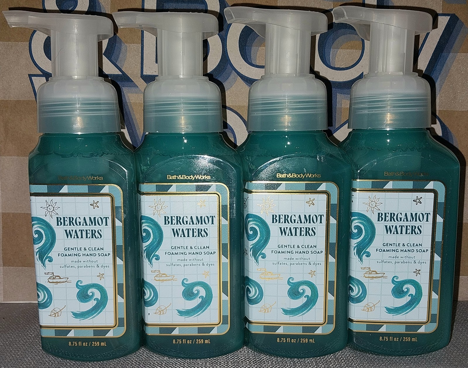 NEW! Bath & Body Works BERGAMOT WATERS Gentle Foaming Hand Soap Wash Set of 4