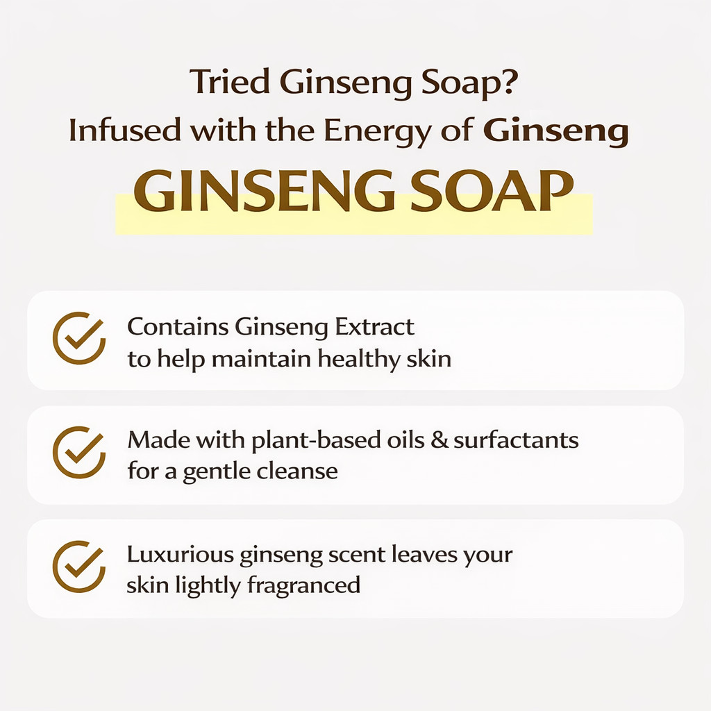 Crio Dongsan C&G Ginseng Soap 90g x 4 Bars Korean Beauty Bath & Body K-Beauty