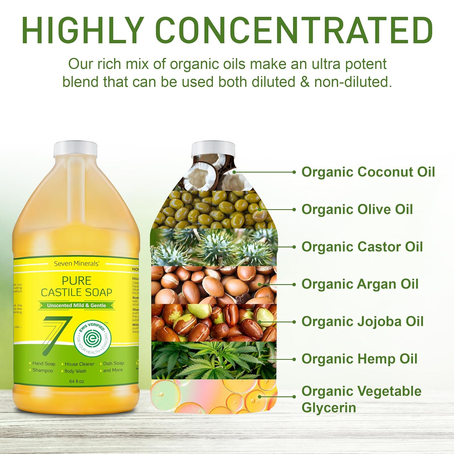 Pure Castile Soap – No Palm Oil, Gmo-Free – Gentle Liquid Soap for Sensitive Ski