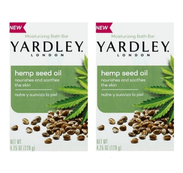 NEW! YARDLEY (2-BARS) 4.25 Oz. Bars ●HEMP SEED OIL● Moisturizing Bath Bars.