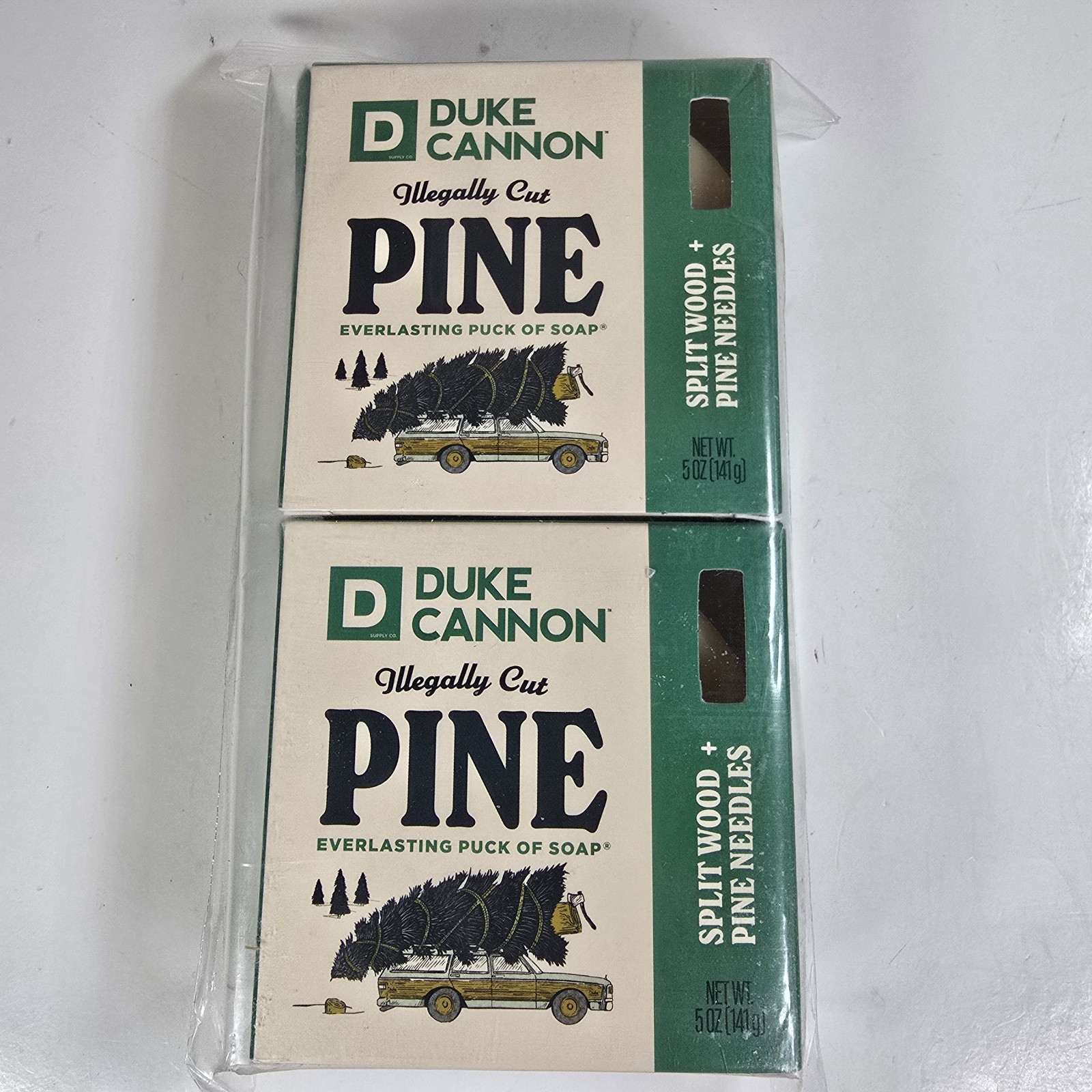 Duke Cannon Illegally Cut Pine Soap Lot of 2 Everlasting Puck 5oz Sealed