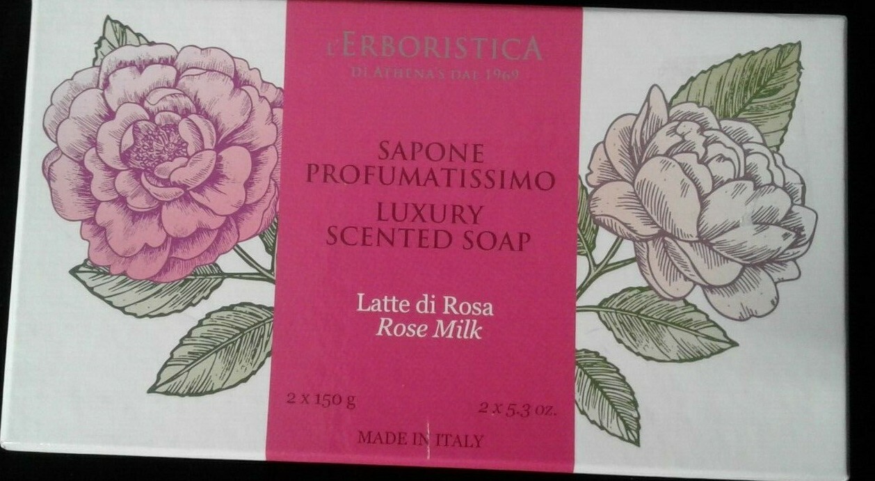 SAPONE Luxury Scented soaps Rose Milk 4 X 150 GR Made In Italy