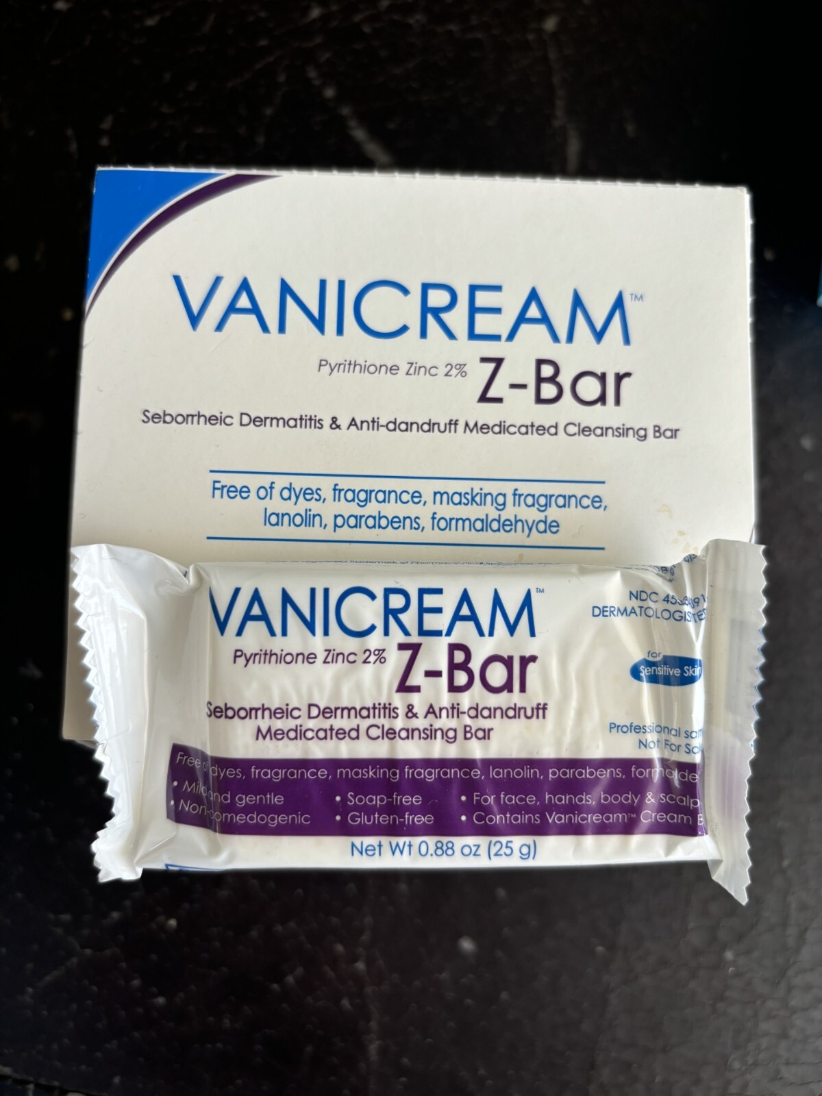 12 TRAVEL SIZE Vanicream Cleansing Z-Bar Portion zinc 2% Sensitive skin .88 oz