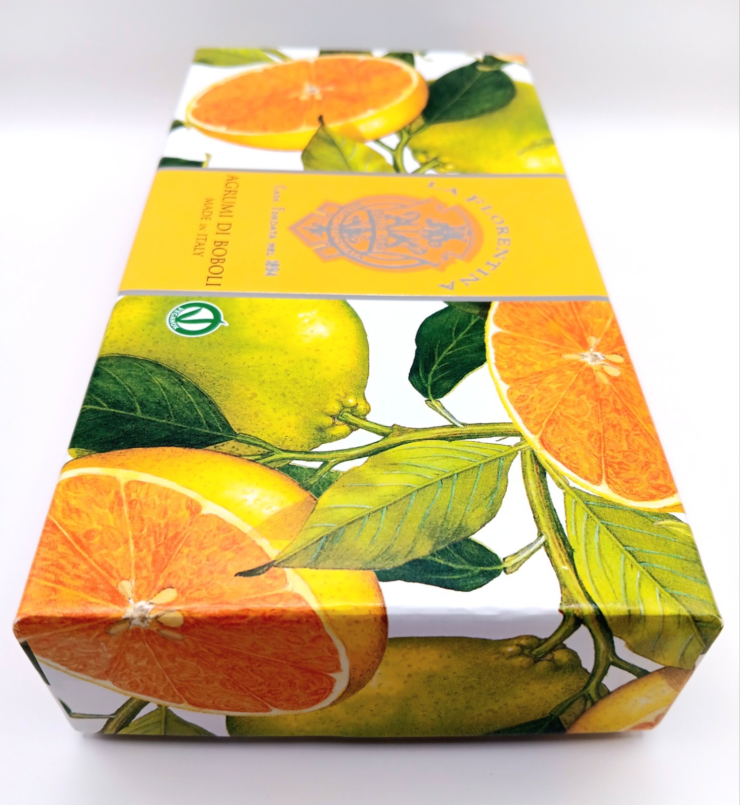 La Florentina Hand Soap Set Boboli Citrus 3 Oval Bars From Italy Gift Box NIB