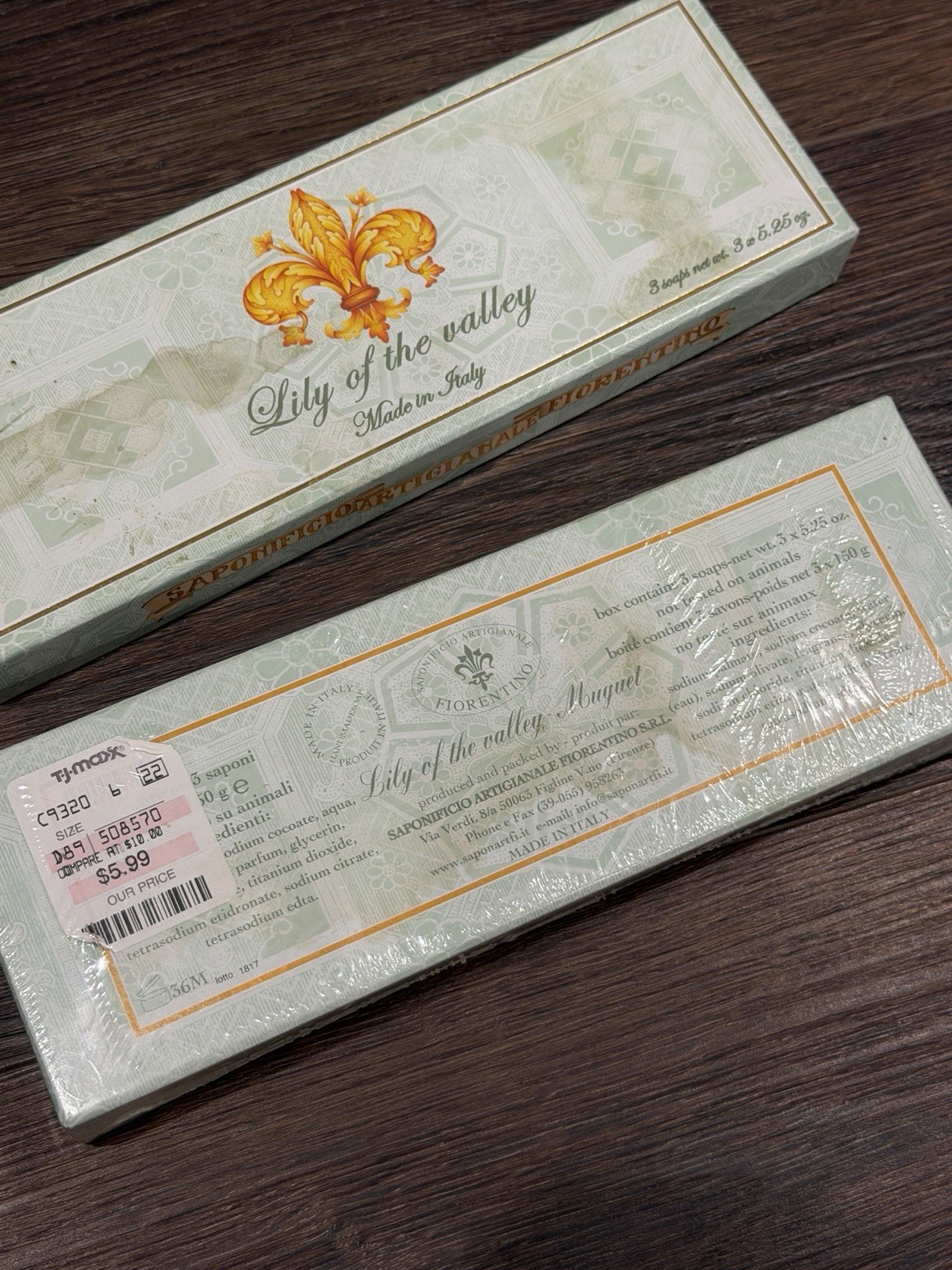 3 Bars Lily Of The Valley Soap Florentino Perfumed Saponificio Antigianate Italy