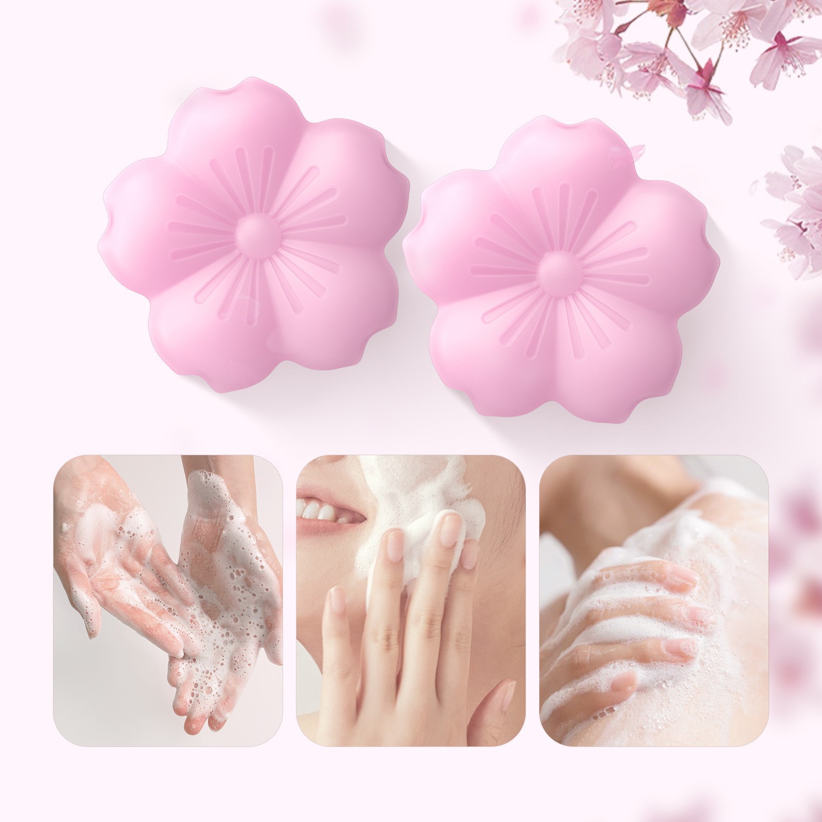 1Pcs Sakura Scent Cherry Blossom Design Bar Soap Handcrafted Soap Multi-Purpose