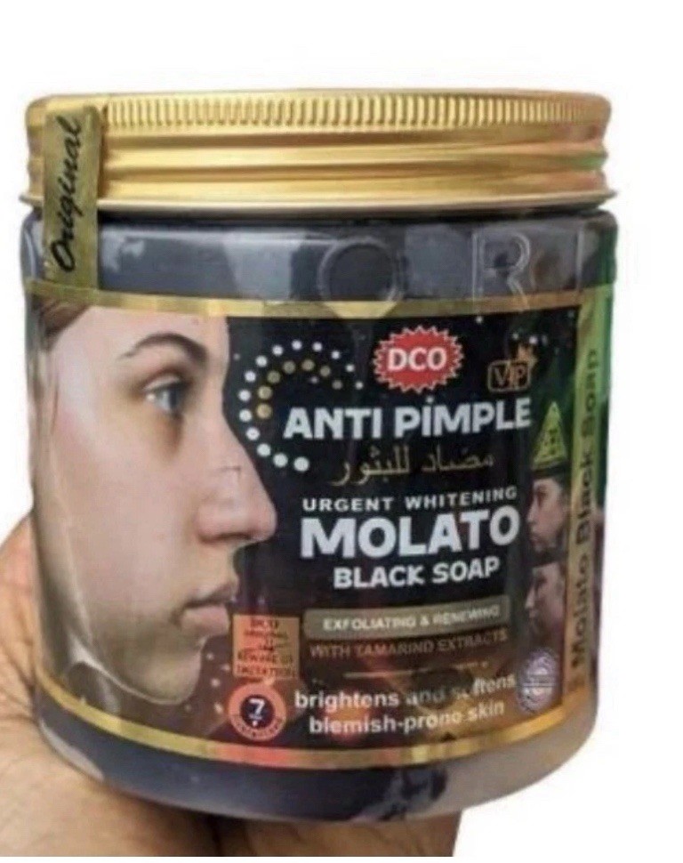 Anti Pimple Urgent Whitening MOLATO Black Soap 500g✨️💯👌 1pc