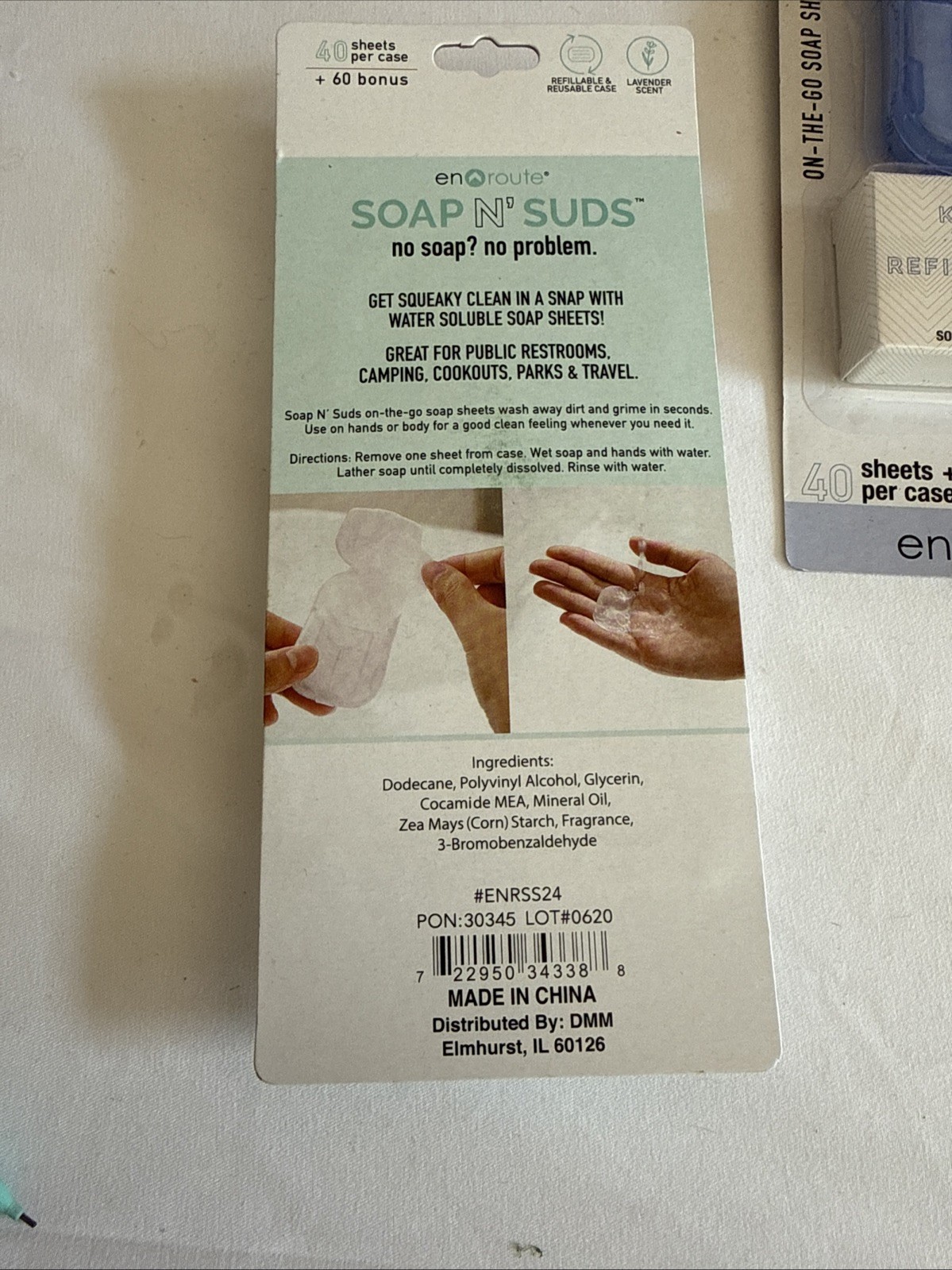 Soap N’ Suds Soap Sheets/Strips For Washing Hands Case 40 Sheets + 60 Bonus 8 Pk