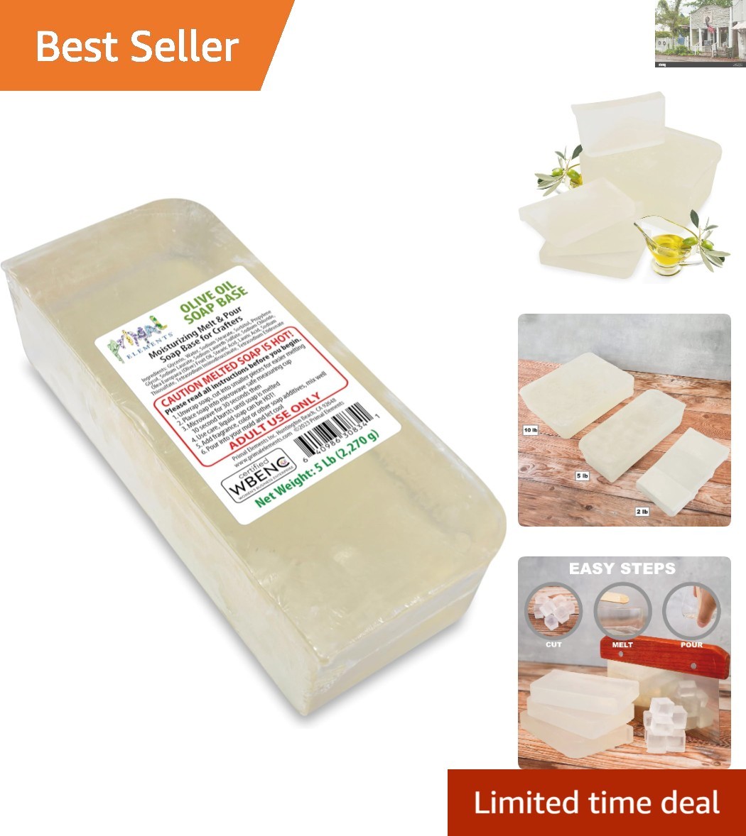 5 lb Olive Oil Soap Base – Moisturizing Melt and Pour Soap for Handmade Gifts