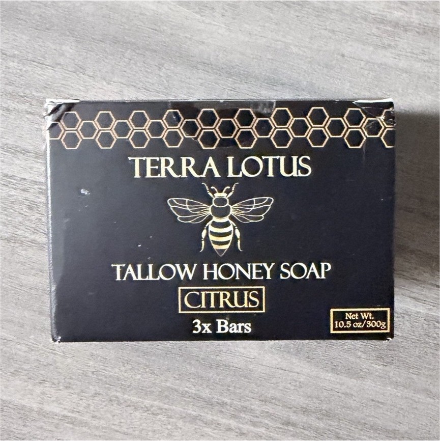 Terra Lotus Tallow Honey Soap Organic Citrus Scent 3-Bar Multipack 10.5 oz