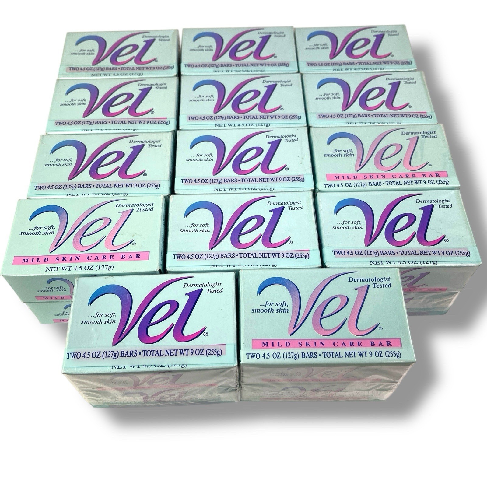 Vel Soap Bars 2 Pack 4.5 oz Each Dermatologist Tested Sealed Vintage NOS