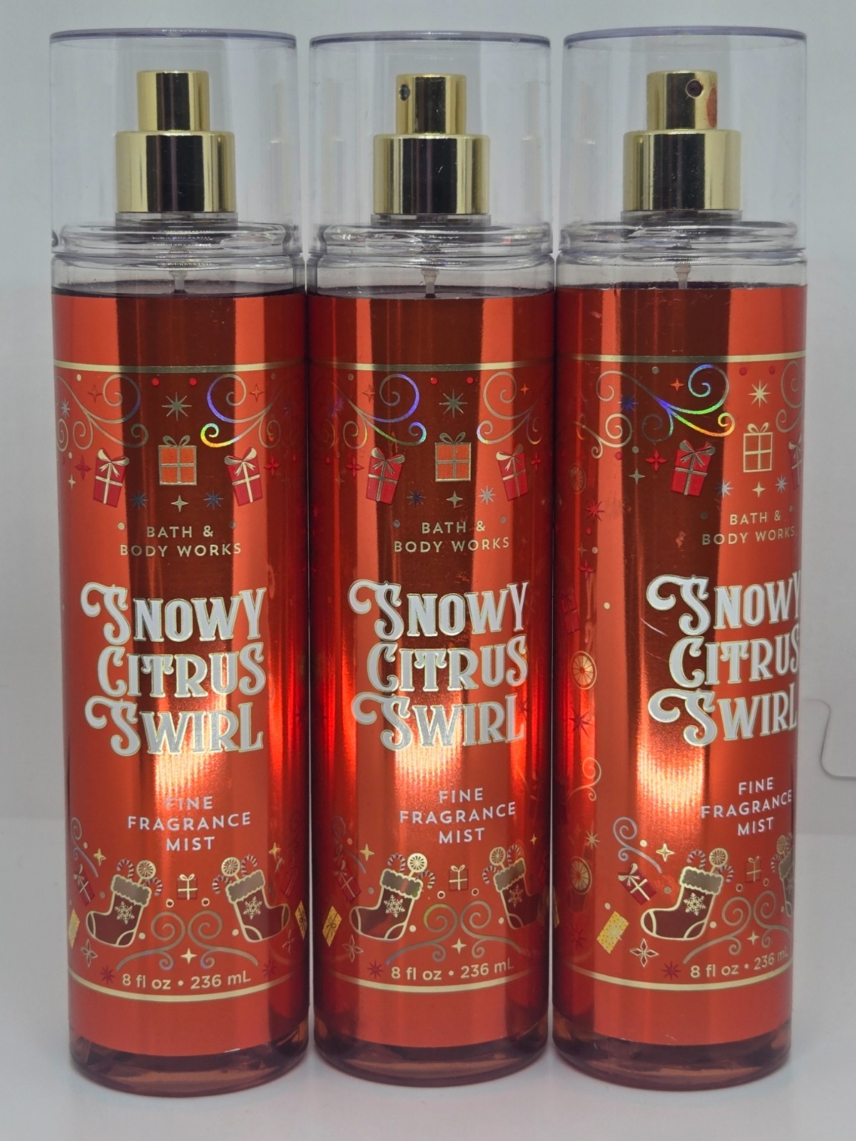 Bath Body Works Snowy Citrus Swirl Fine Fragrance Mist x3
