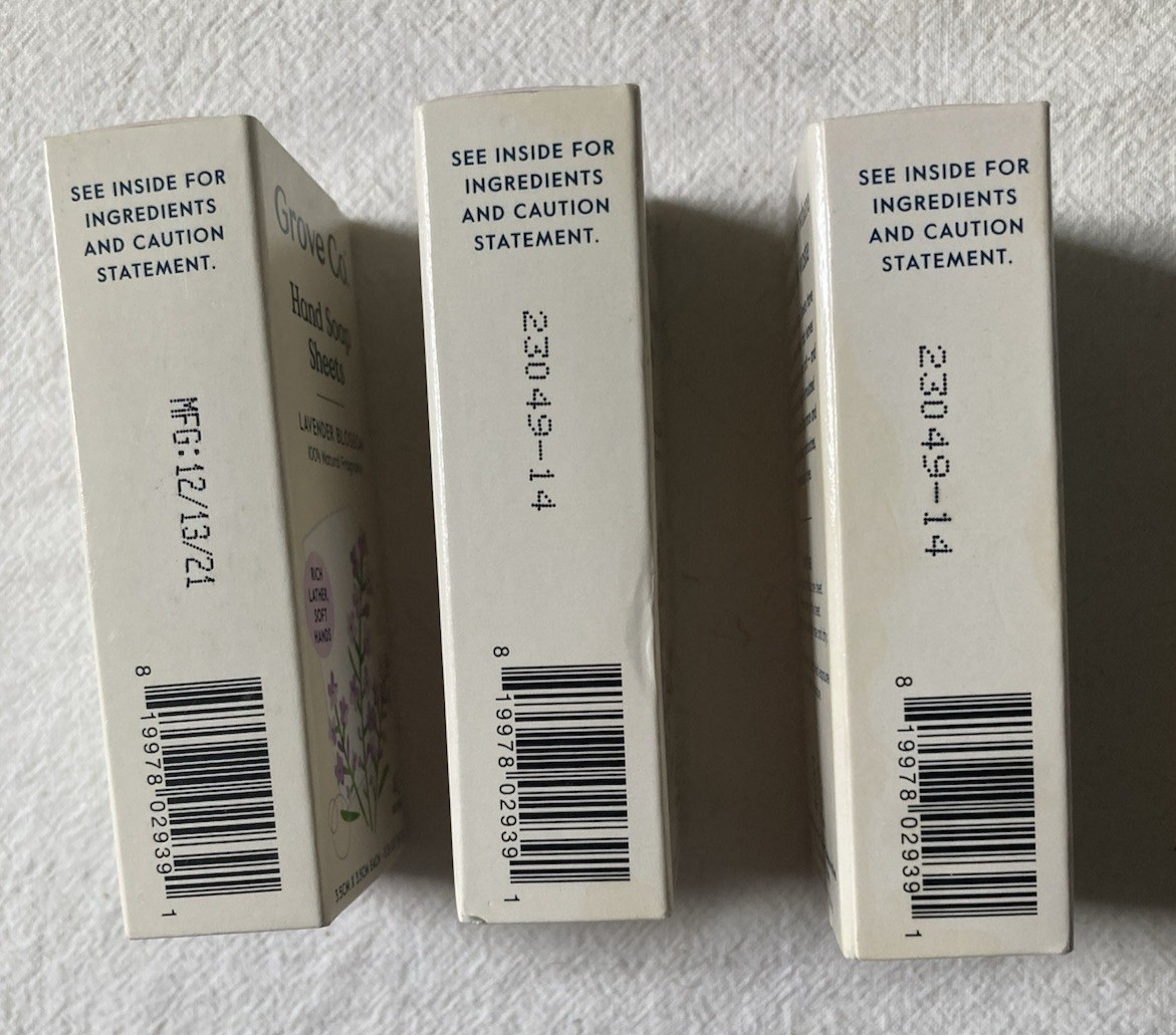 NEW LOT of Three (3) Grove Collaborative Hand Soap Sheets in Lavender Blossom