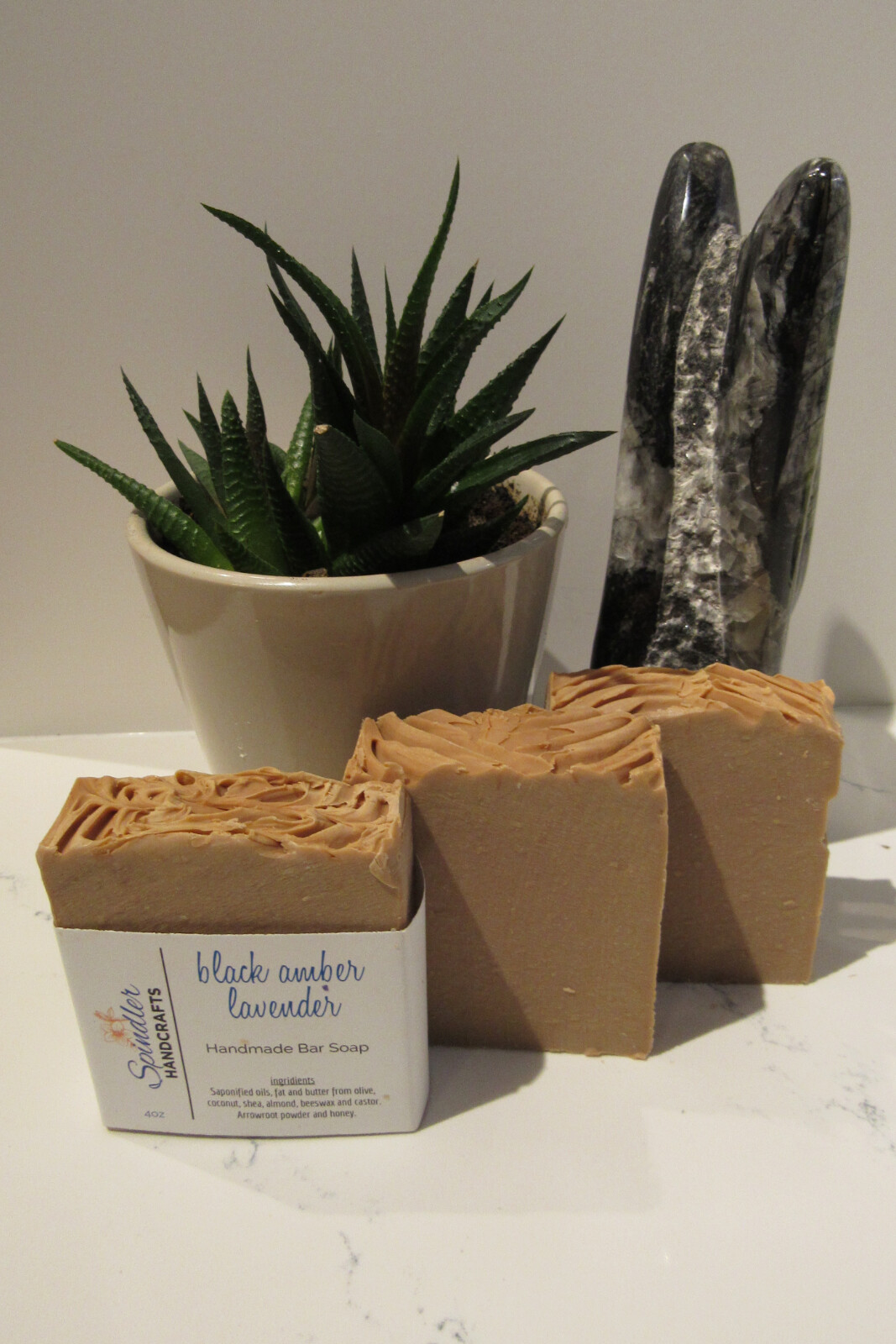 BLACK AMBER LAVENDER – Moisturizing Handmade – Homemade Clay Bar Soap, wt. 4oz